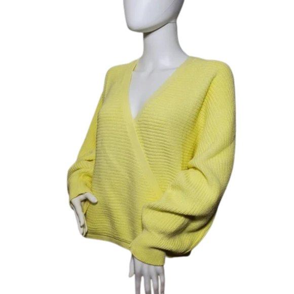 International Concepts Wrap Sweater Yellow Pear New - Picture 2 of 4
